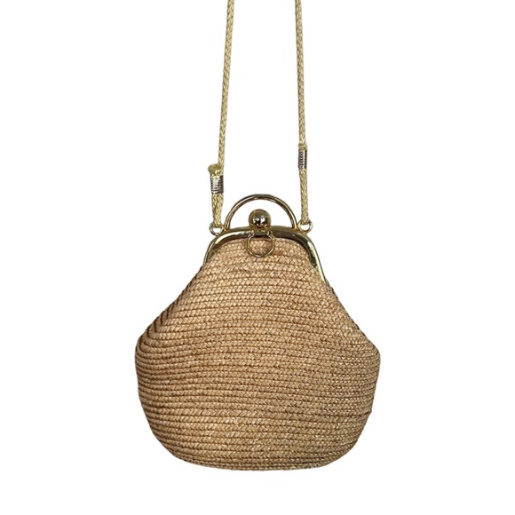LA REGALE LTD Vintage Straw Framed Gold Clasp Bag - Picture 16 of 16